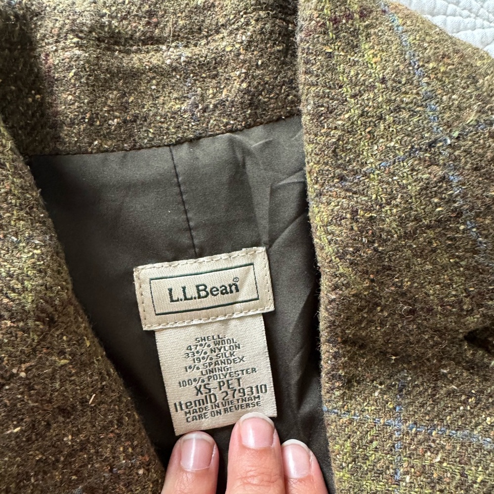 L.L. Bean Women's Olive Blazer Jacket- Size XS Petite - Picture 2 of 8